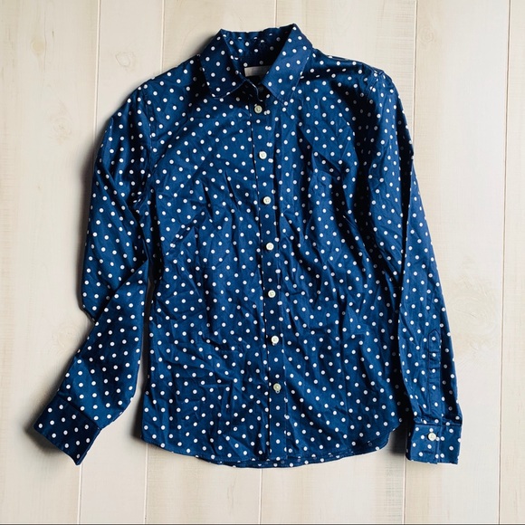 Banana Republic Polka Dot ButtonUp Top Size 8 - Picture 1 of 5